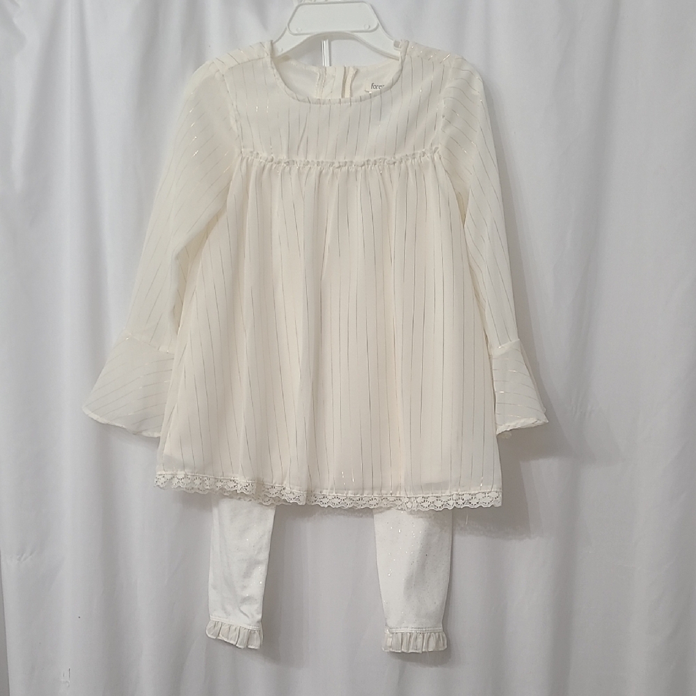 Forever Me Cream Dress with Gold Stripes